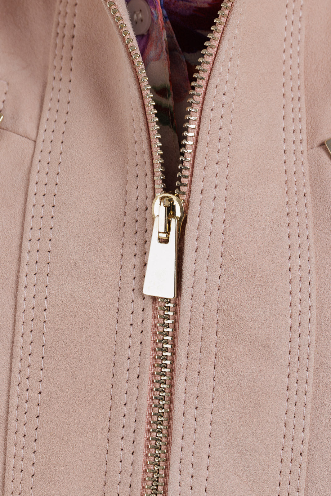Giacca in camoscio donna con zip FAY rosa