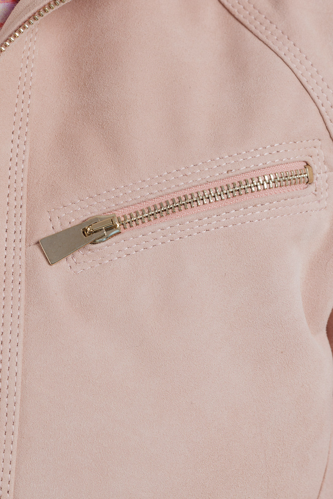 Giacca in camoscio donna con zip FAY rosa