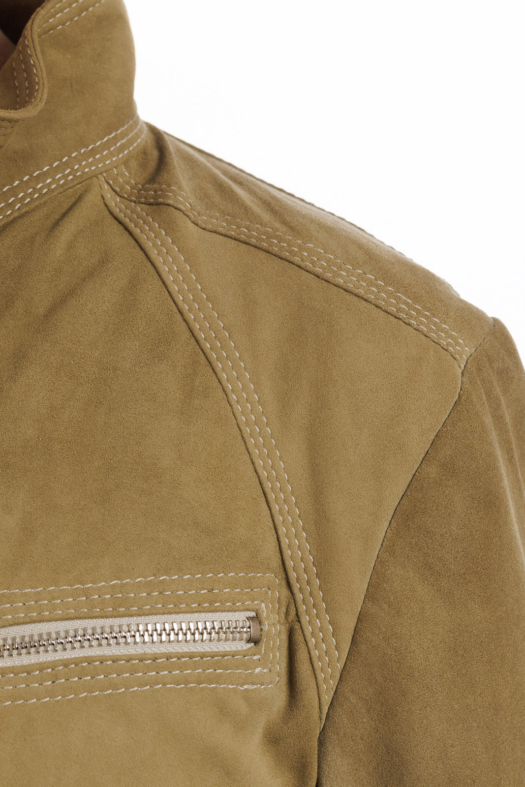 Giacca in camoscio donna con zip FAY verde