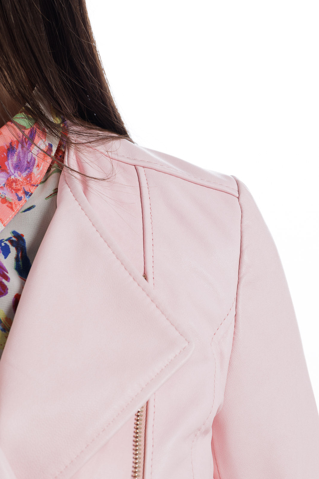 Giacca in pelle donna con zip CHANEL rosa