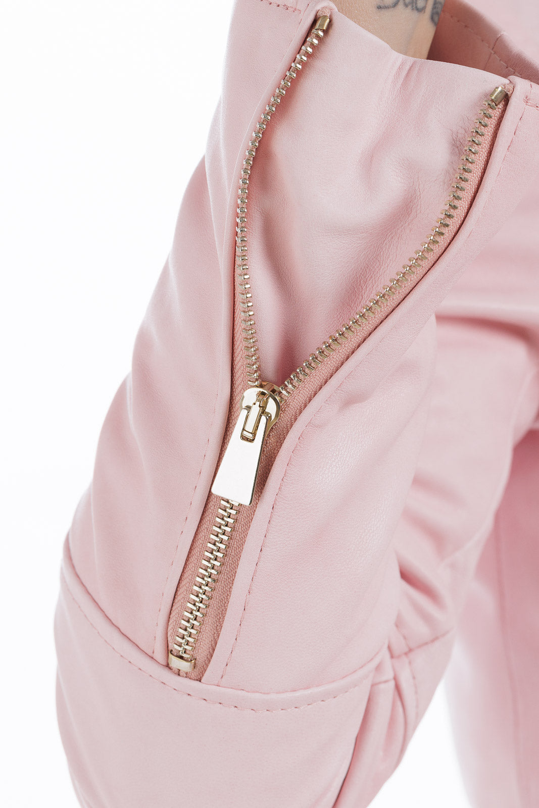 Giacca in pelle donna con zip CHANEL rosa