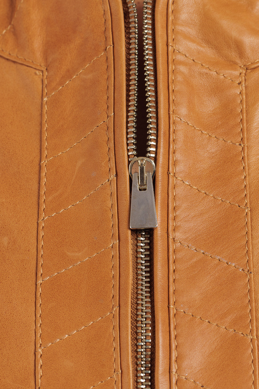 Giacca in pelle donna con zip CRISTINA cuoio