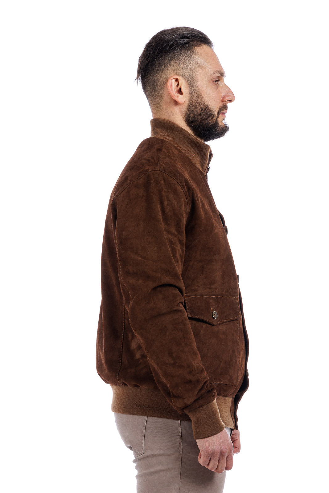 Giacca in pelle uomo con zip BOTT tabacco