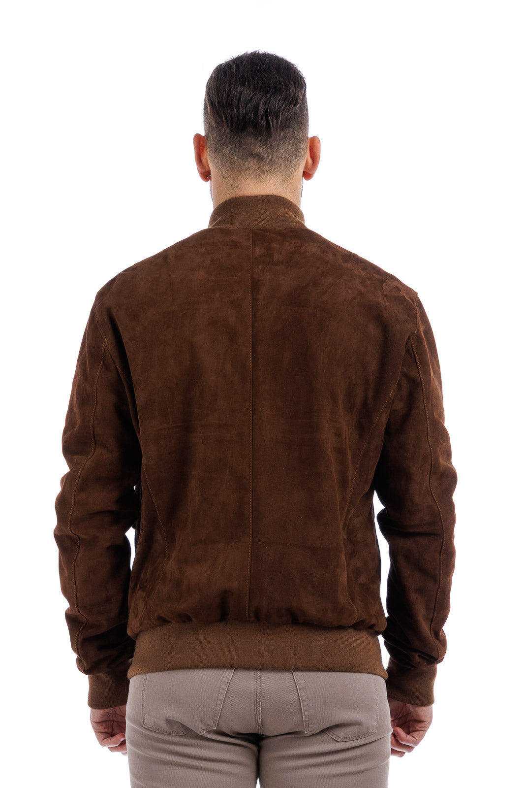 Giacca in pelle uomo con zip BOTT tabacco