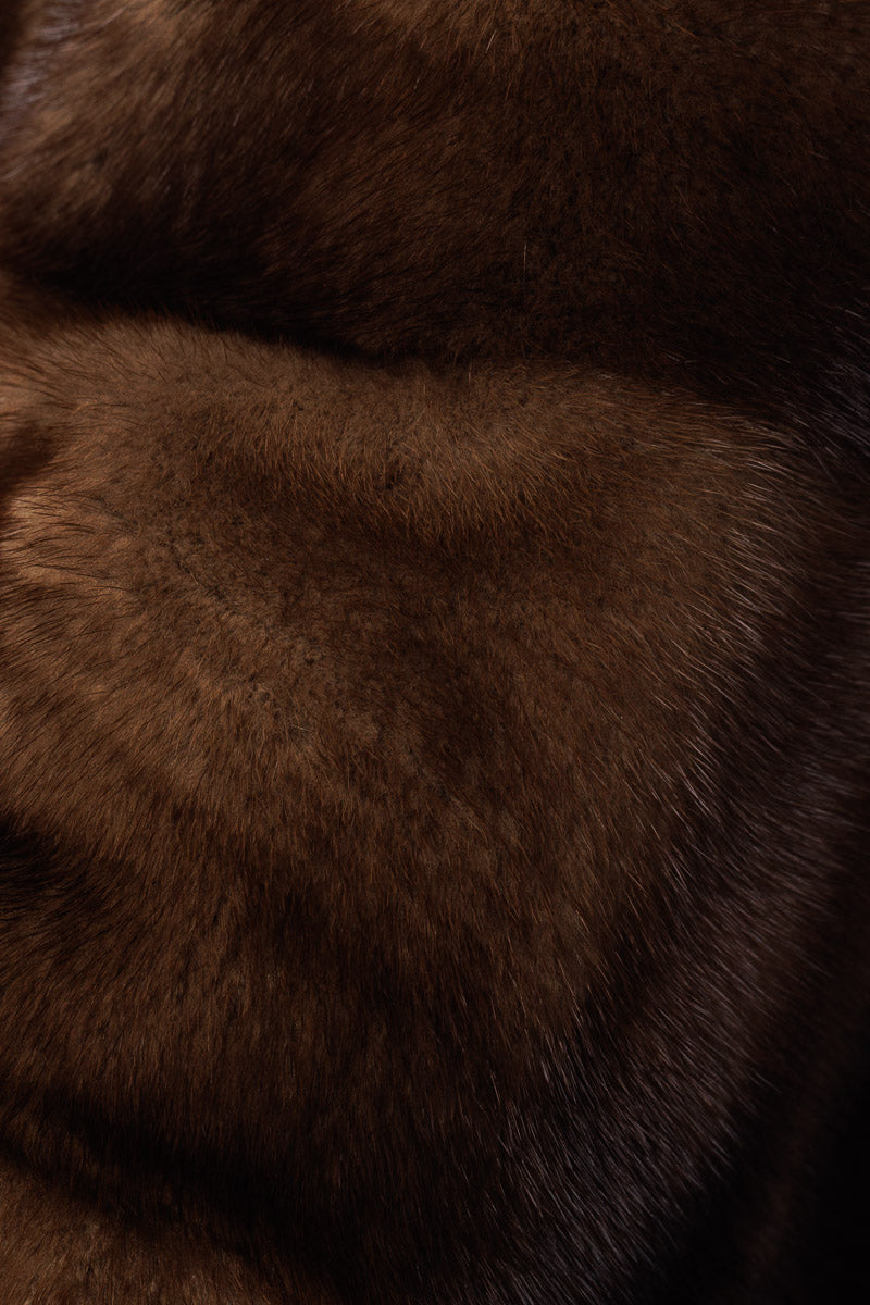 Giacca in pelliccia donna Visone con Cappuccio