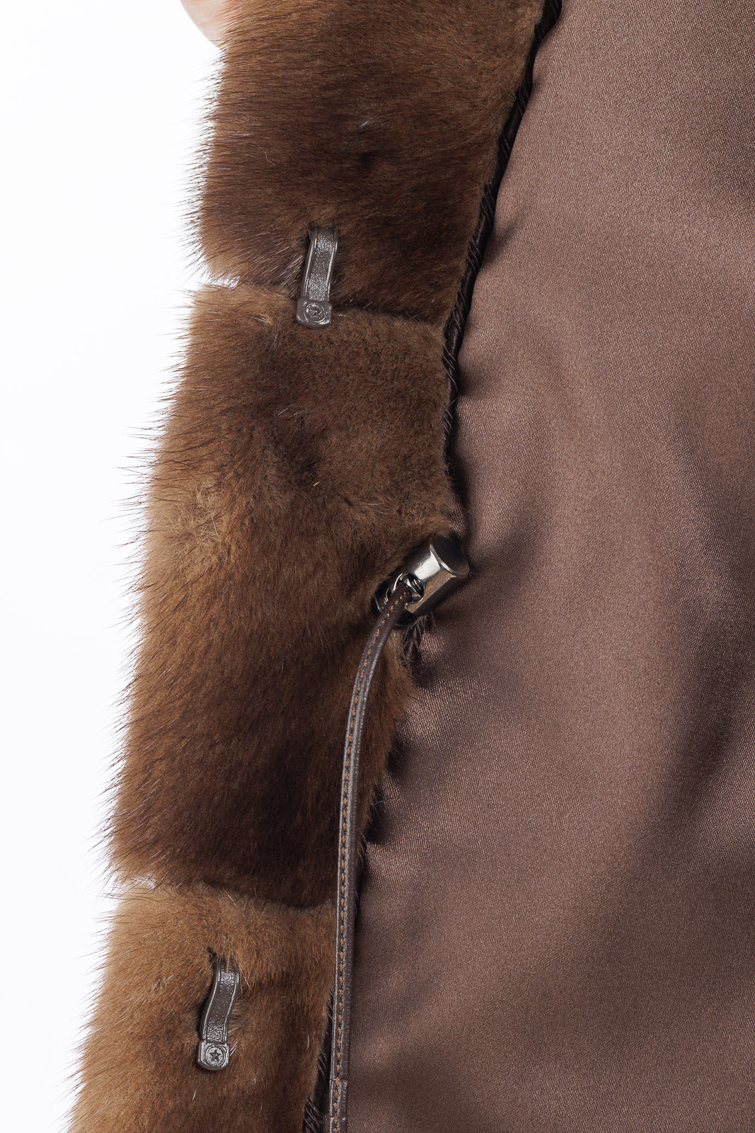 Giacca in pelliccia donna Visone demy buff con Cappuccio