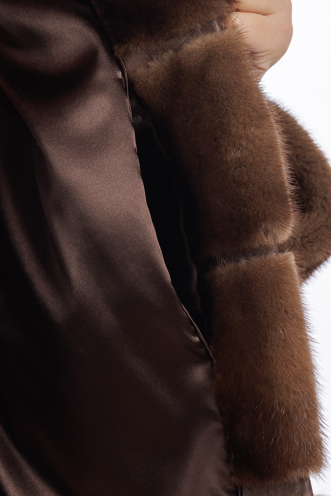 Giacca in pelliccia donna Visone demy buff con collo coreano