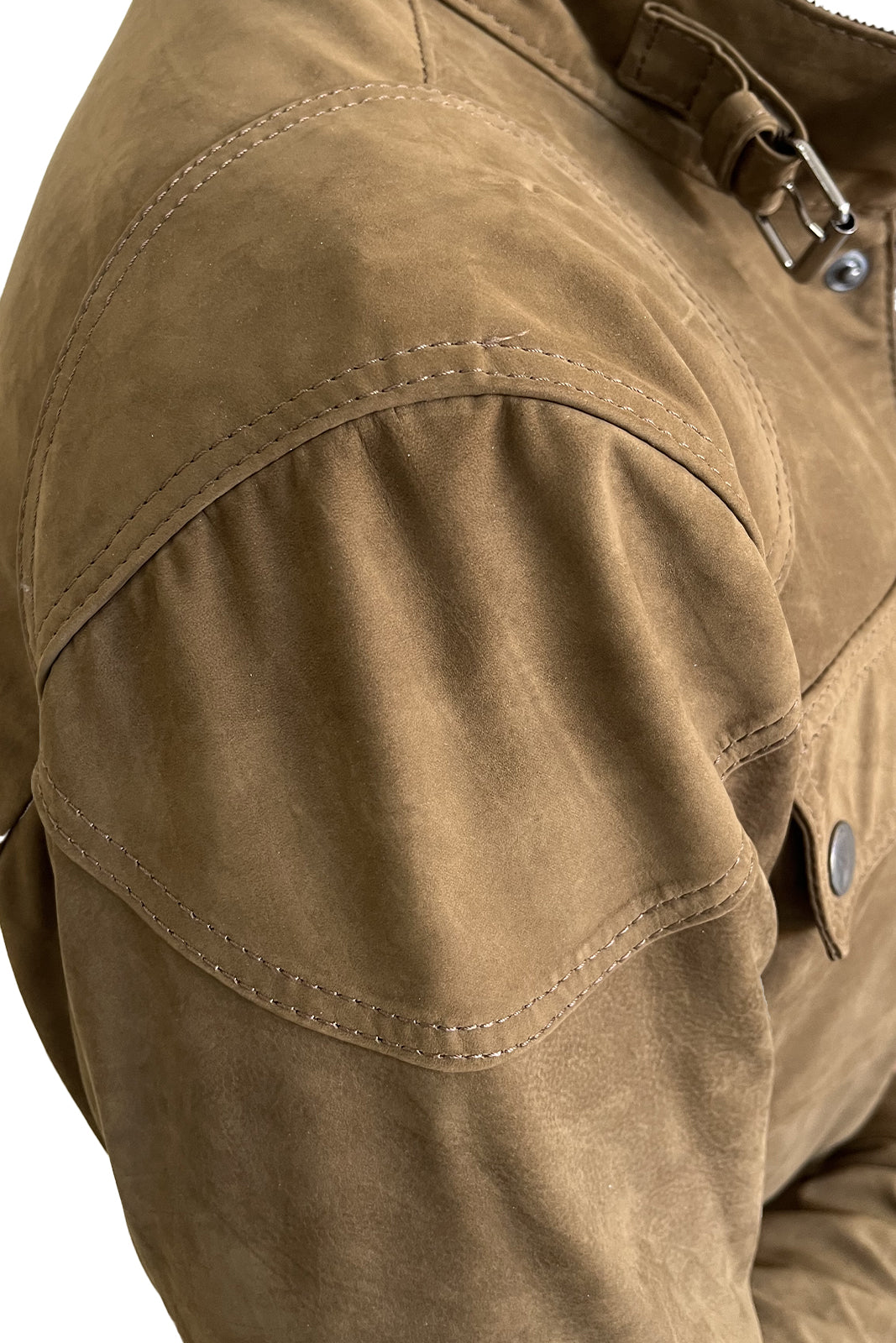 Giacca in vera pelle BELL + con zip in nabuk
