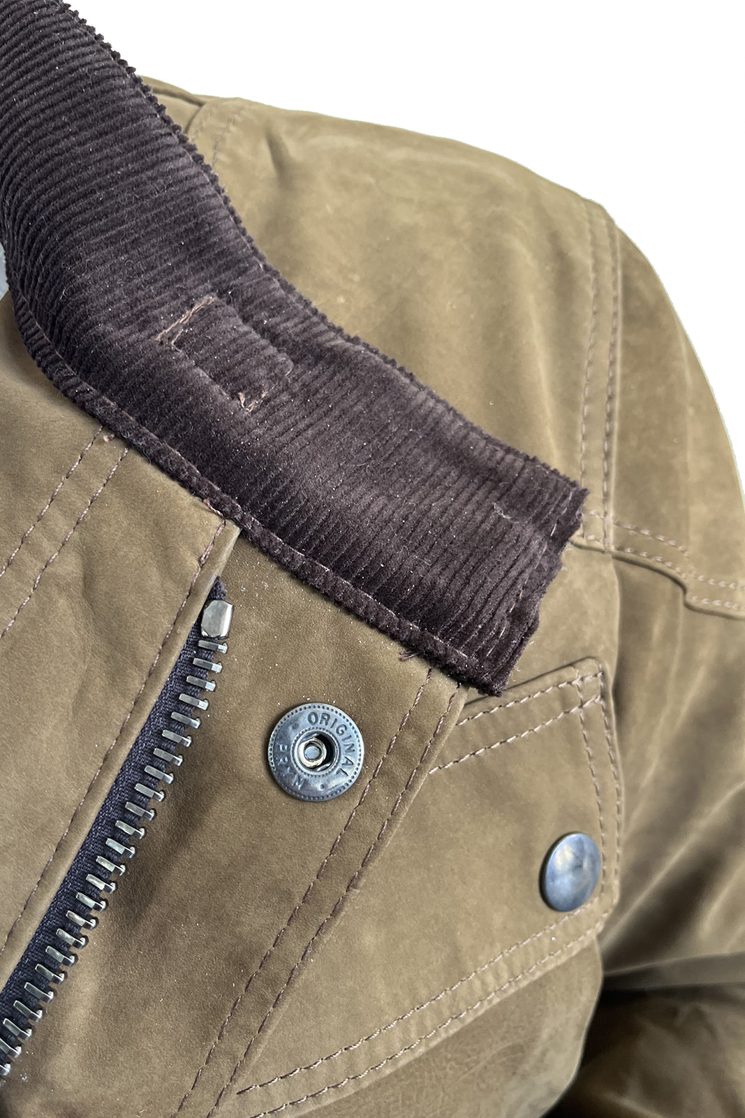 Giacca in vera pelle BELL + con zip in nabuk