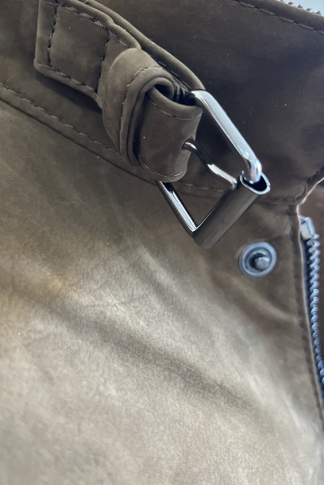 Giacca in vera pelle BELL + con zip in nabuk