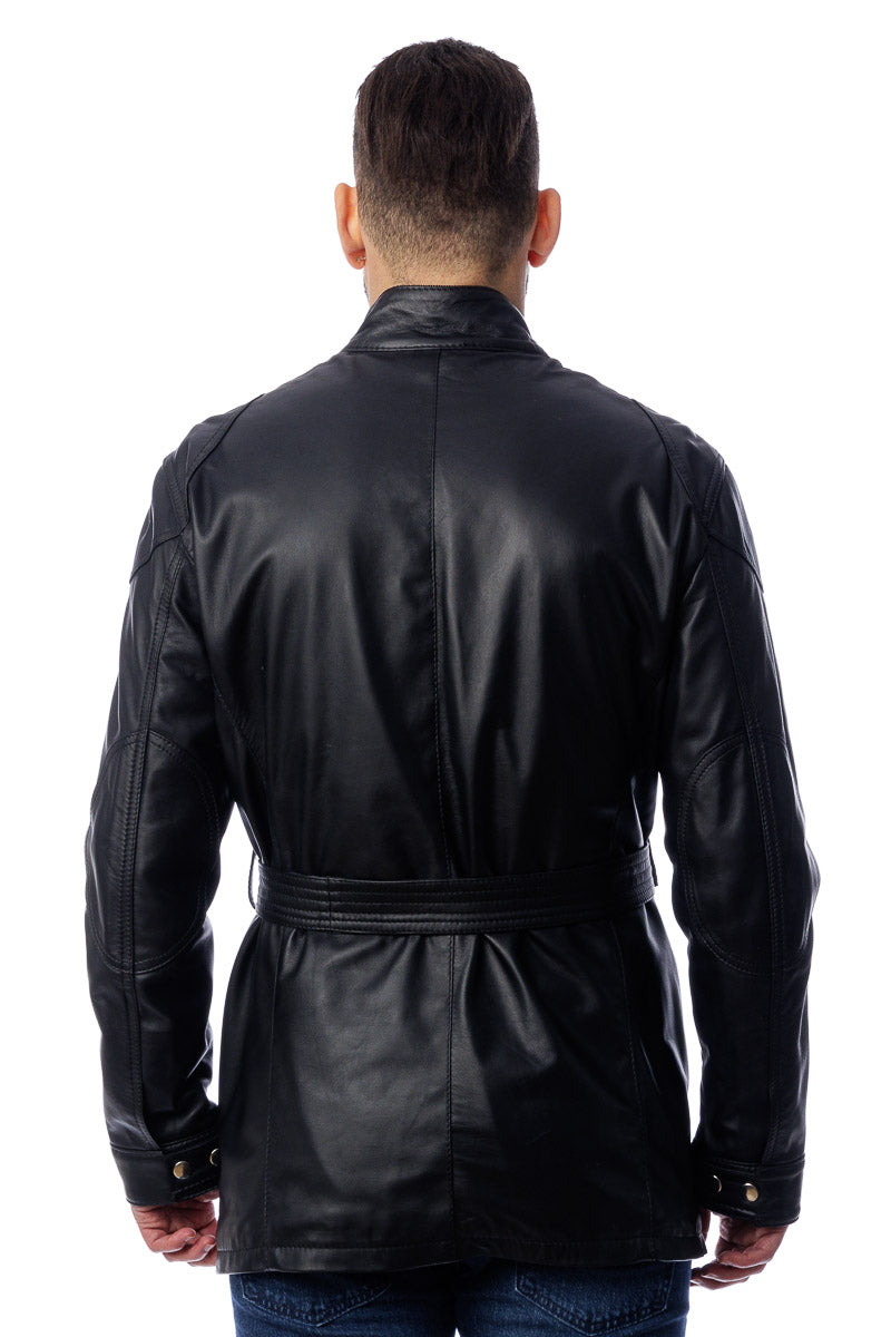 Giacca in vera pelle uomo BELL + con zip nero