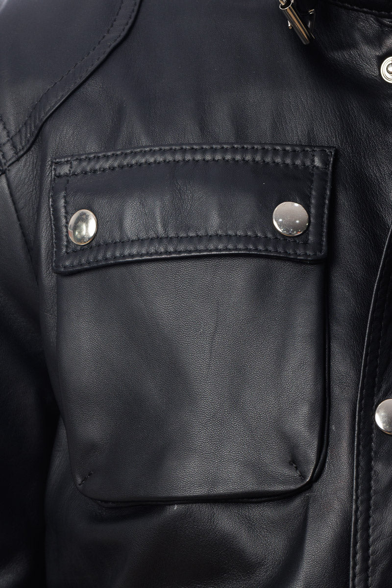 Giacca in vera pelle uomo BELL + con zip nero