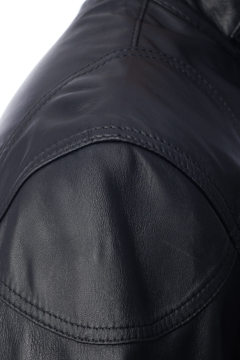 Giacca in vera pelle uomo BELL + con zip nero