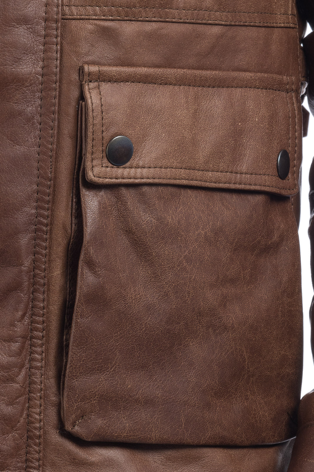 Giacca in vera pelle uomo con zip Bel sc marrone
