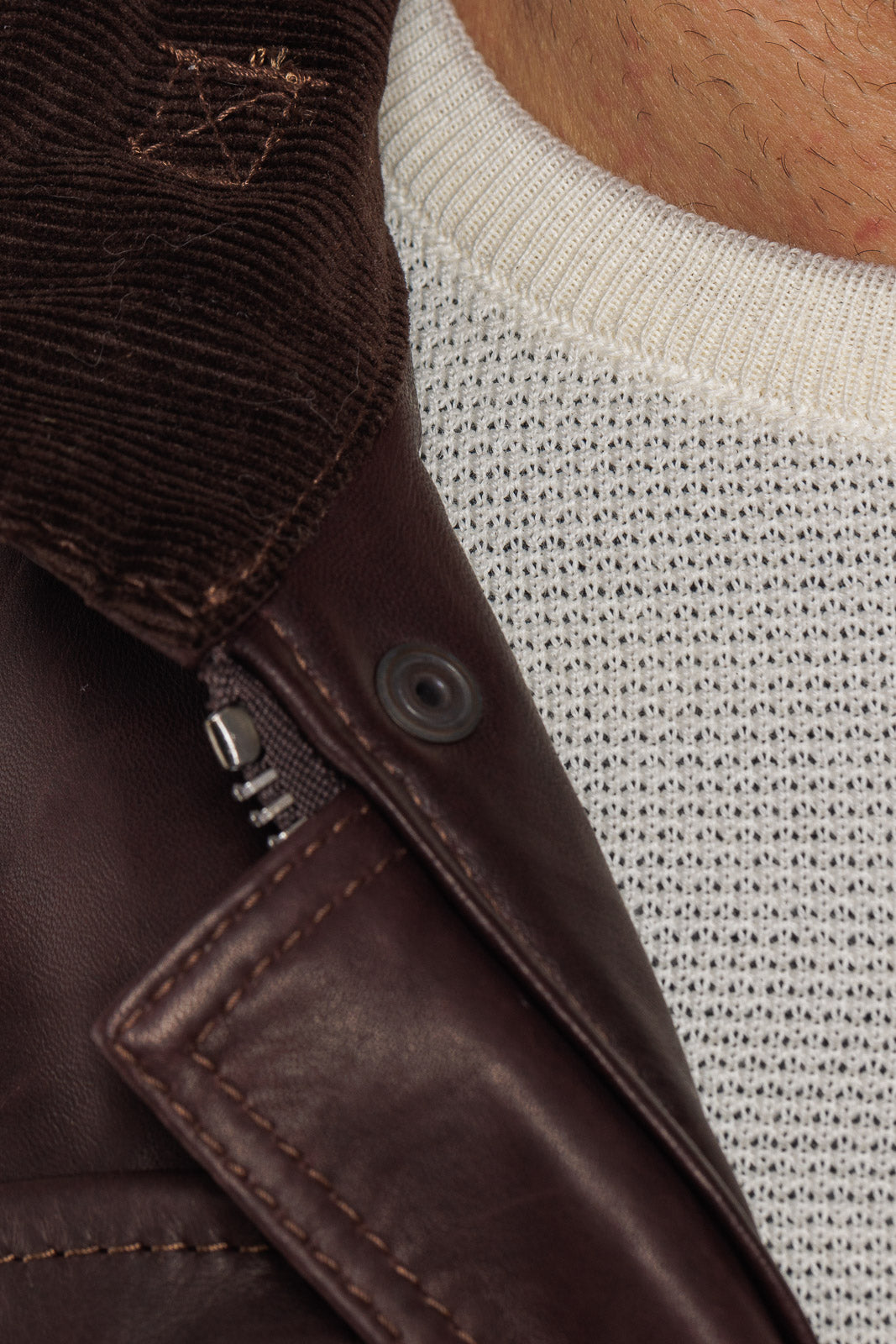 Giacca in vera pelle uomo con zip Bel sc marrone vinaccia