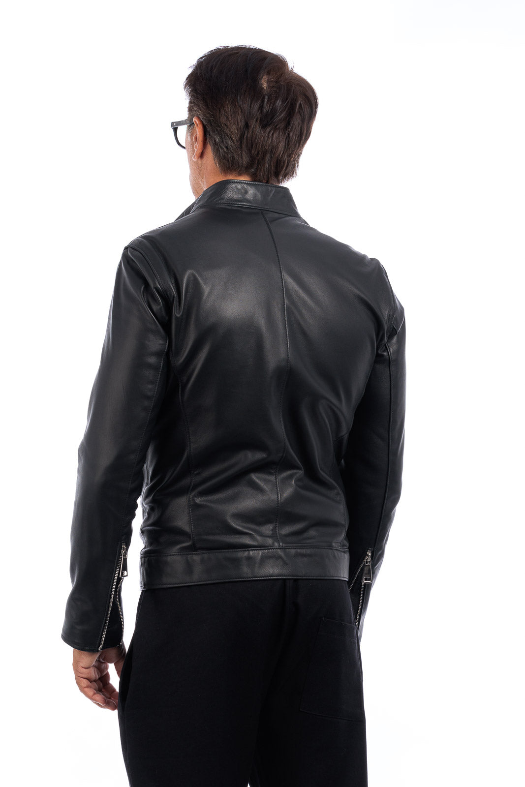 Giacca in vera pelle uomo con zip Reese
