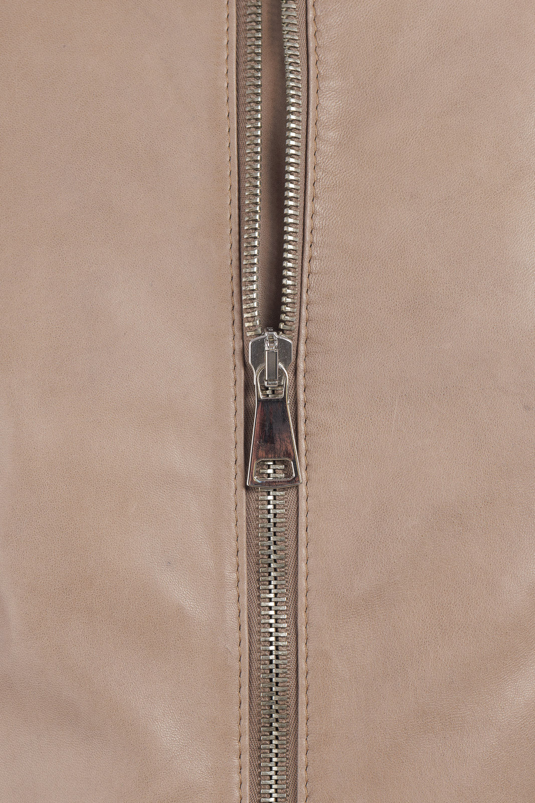 Giacca in vera pelle uomo con zip Reese sabbia