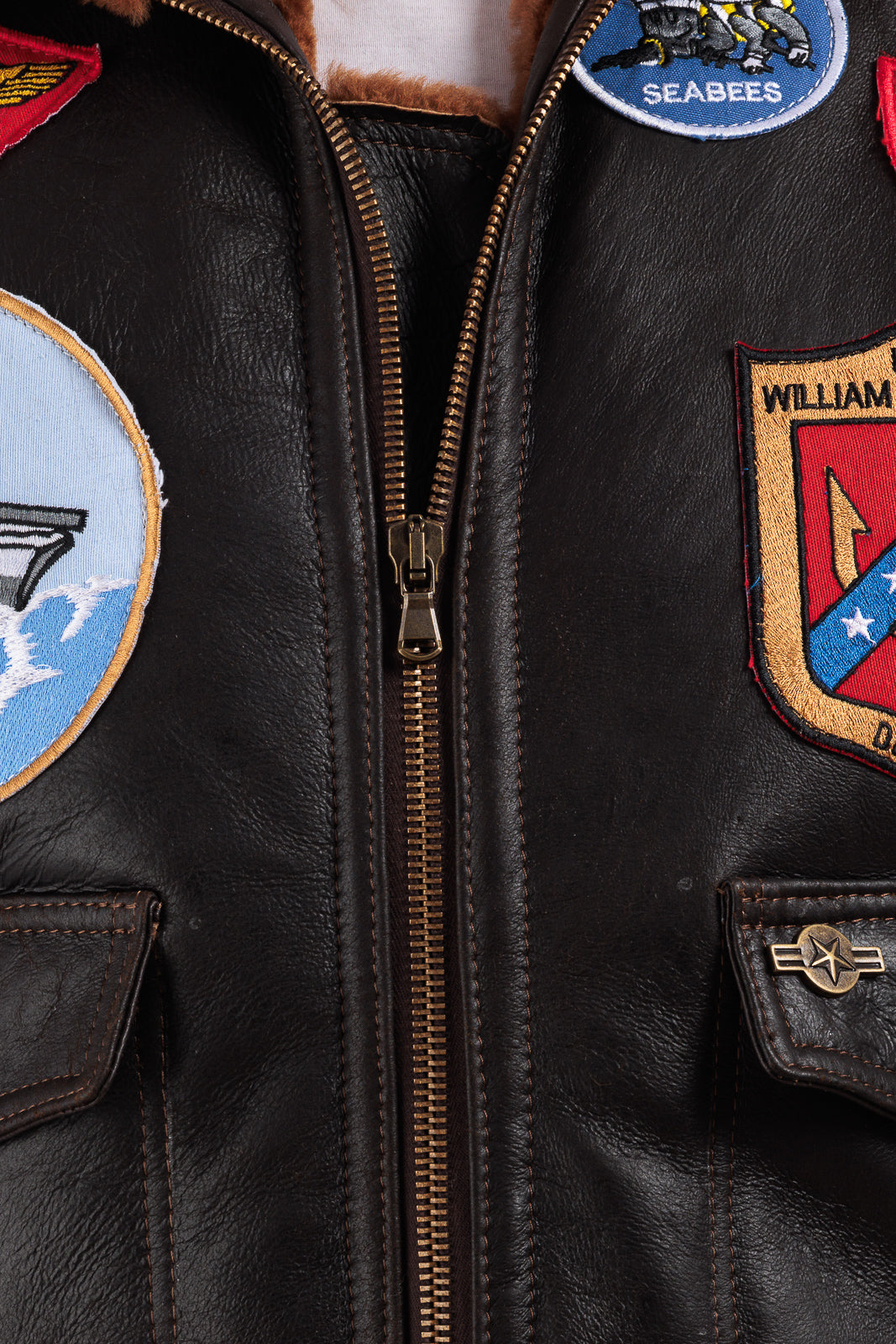 Giacca interamente in montone con zip uomo TOP GUN