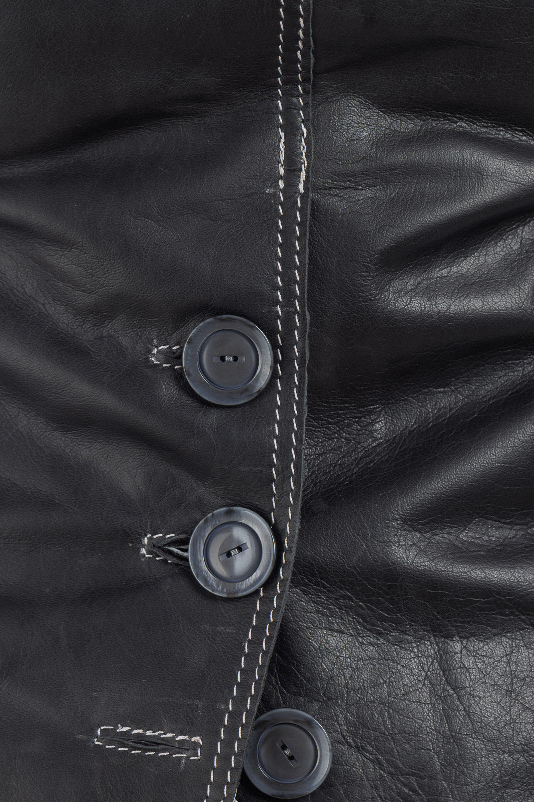 Giacca tre bottoni in pelle donna nero