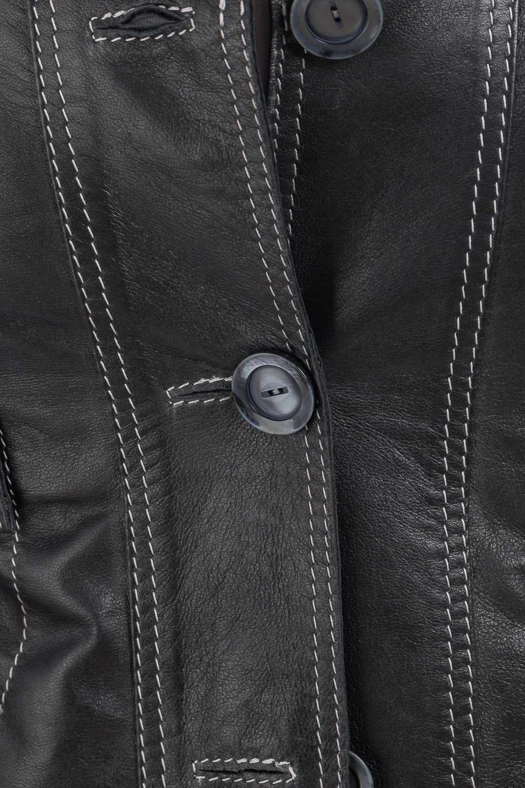 Giacca tre bottoni in pelle donna nero
