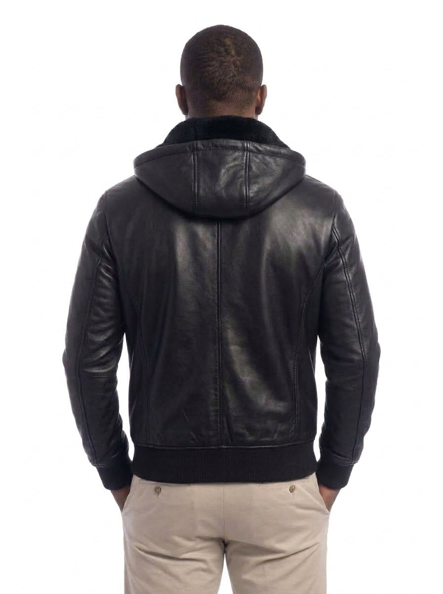 Bomber montone uomo con zip Polo Shearling nero