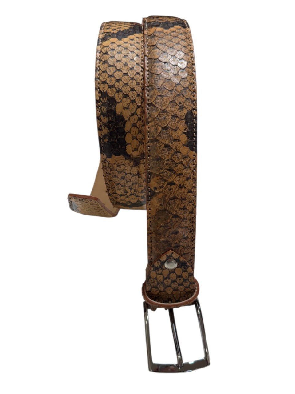 Cintura in vero pitone lavorata a mano